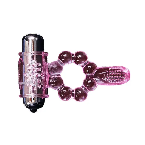 Baile - Anillo Silicona 10 Ritmos Lengua con Vibración Rosa - Imagen 6