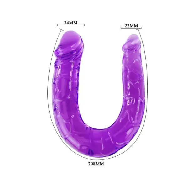 BAILE - DILDO DOBLE EN GELATINA FLEXIBLE LILA - Imagen 4