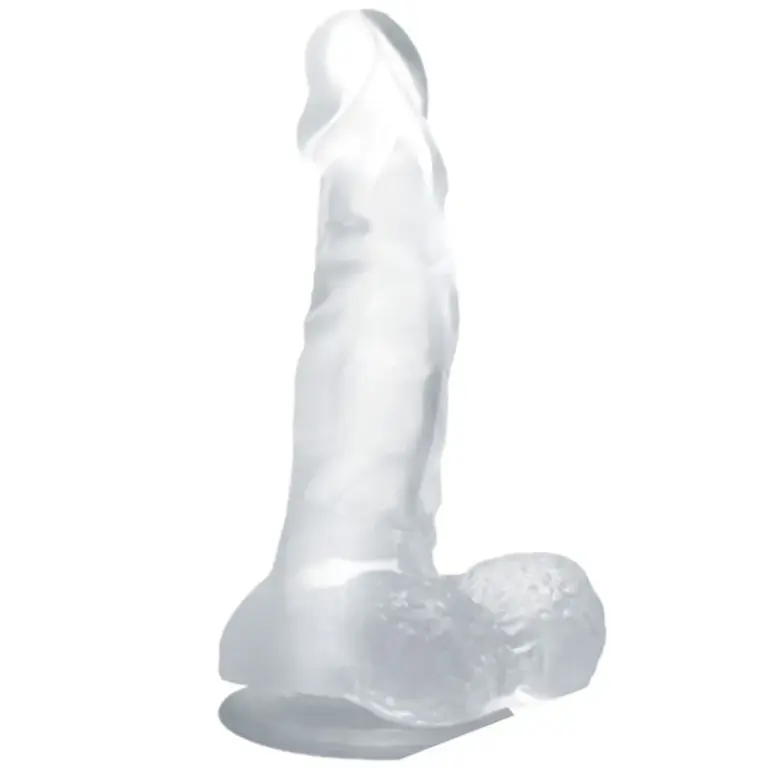 Baile - Dildo Realístico con Ventosa y Testículos 16.7 cm Transparente