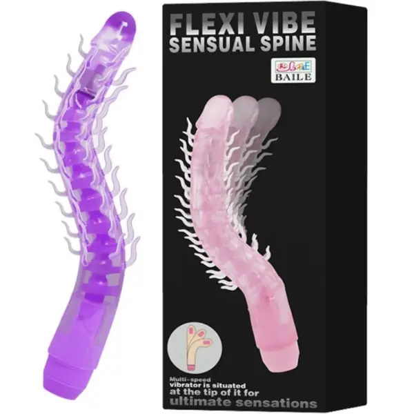 Flexi Vibe - Dildo vibrador flexible lila de 23.5 cm para el placer definitivo - Imagen 3