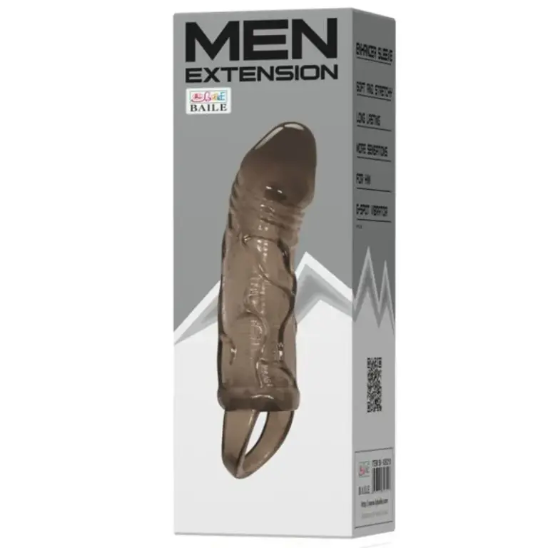 Baile - Funda extensora pene con strap para testículos negro 13.5 cm