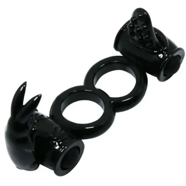 BAILE - Anillo vibrador doble con rabbit para placer compartido