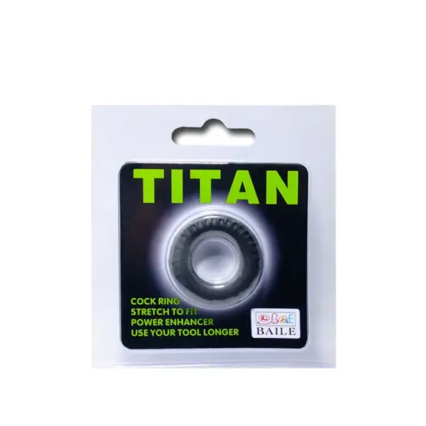 Baile - Titan Cockring Black Green 2 cm - Imagen 5