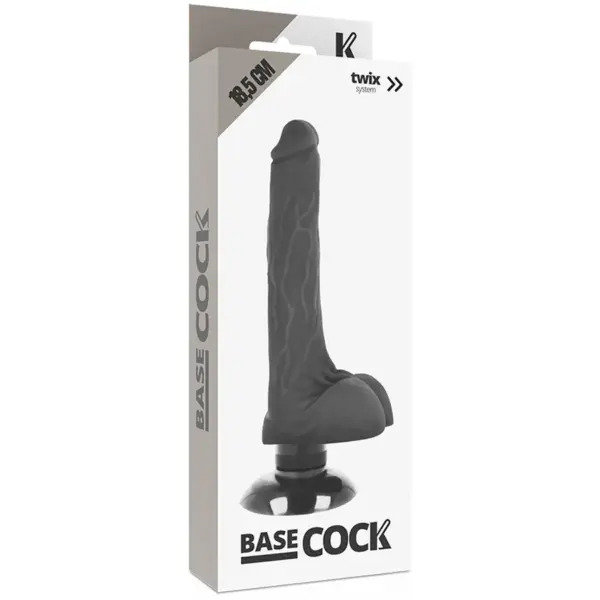 BASECOCK - Vibrador Realístico 2-1 Negro de 18.5 cm - Imagen 5