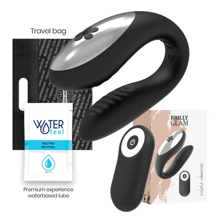 Brilly Glam - Vibrador para parejas control remoto negro