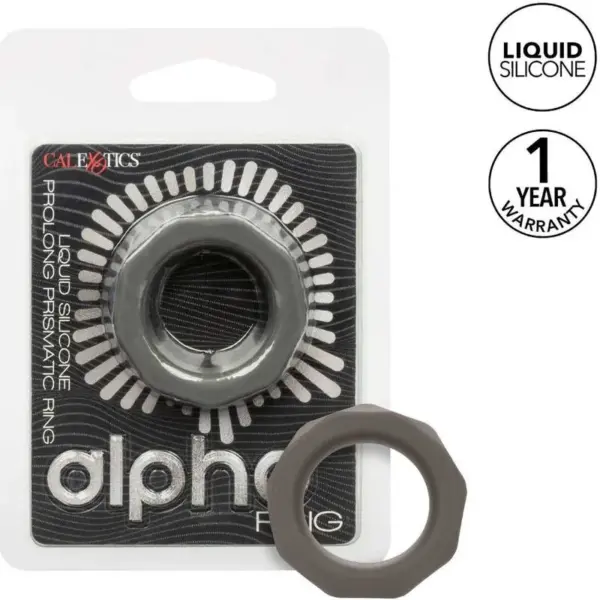 CALEXOTICS - Alpha Anillo Prolong Prismatico Gris para una Experiencia Intima Elevada