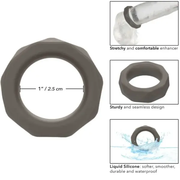 CALEXOTICS - Alpha Anillo Prolong Prismatico Gris para una Experiencia Intima Elevada - Imagen 7