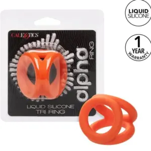 CalExotics - Alpha Triple Anillo Naranja para Placer Masculino