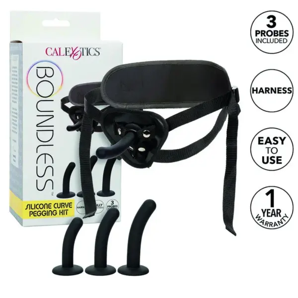 CalExotics - Boundless Kit Arnés Silicona Curvado para Placer Infinito
