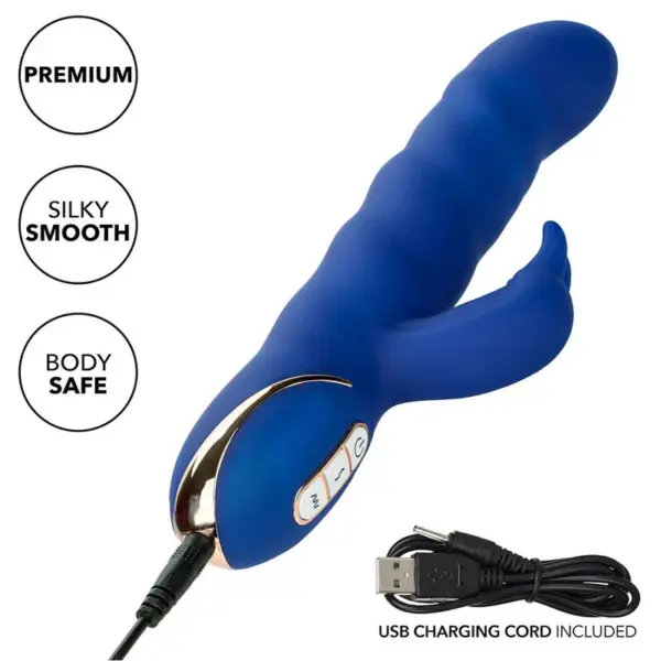 CALEXOTICS - Jack Vibrador Rabbit con Movimiento de Ondas Azul - Imagen 8