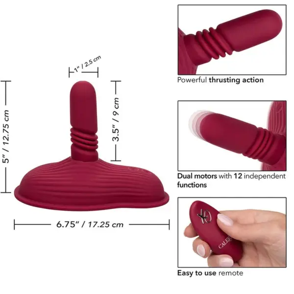 CalExotics - Rider Masajeador Doble Motor Control Remoto Rojo para Placer Personalizado - Imagen 13
