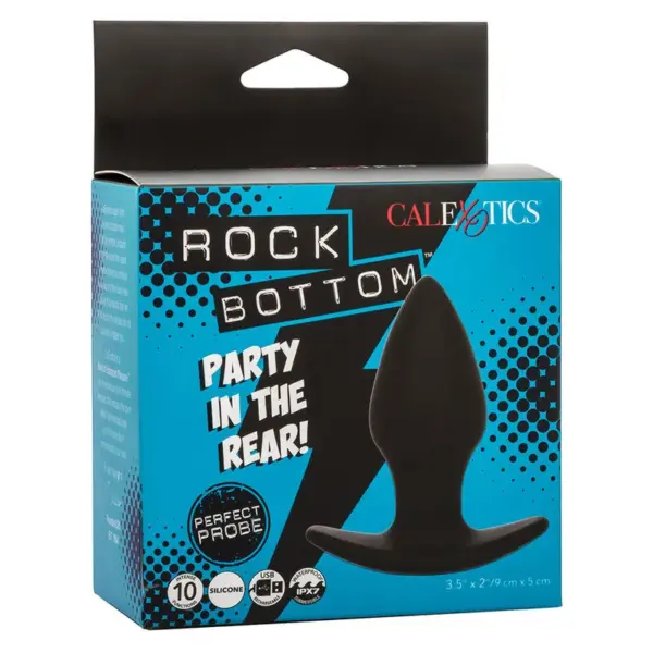 CALEXOTICS - Rock Bottom Perfect Plug Anal 10 Vibraciones Silicona Negro - Imagen 10