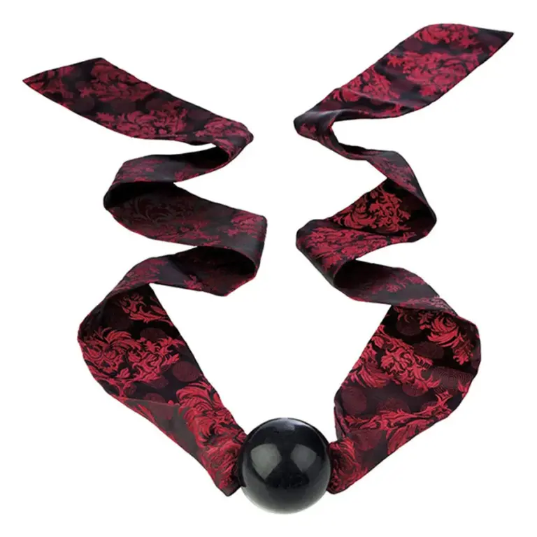 CALEXOTICS - Mordaza de bola con lazo negro/rojo para una experiencia BDSM única