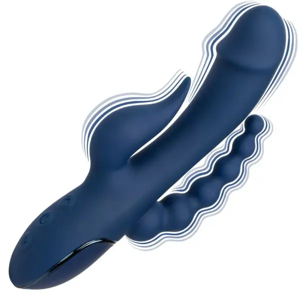 CalExotics - Vibrador Triple Orgasm Azul: Placer Sin Límites - Imagen 7