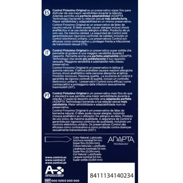 CONTROL - FINISSIMO ORIGINAL 6 UNIDADES: El Preservativo Más Fino para Sensaciones Extremas - Imagen 2