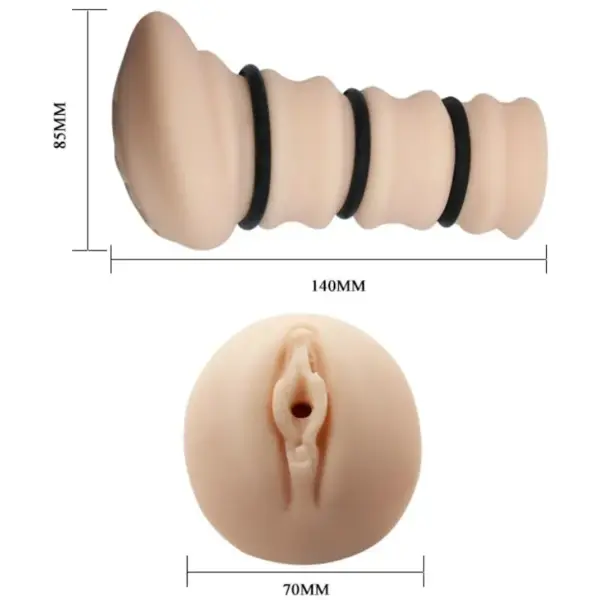 CRAZY BULL - Masturbador con Anillos Modelo Vagina 2 para Hombres - Imagen 5