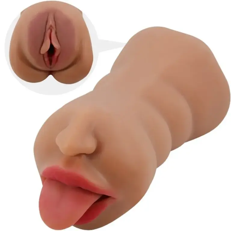CRAZY BULL - Masturbador Doble Boca & Vagina Natural para Hombres