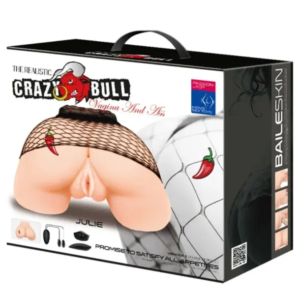 Crazy Bull - Vagina y ano con malla realista y vibración - Imagen 11