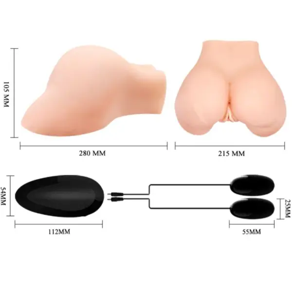 Crazy Bull - Vagina y ano con malla realista y vibración - Imagen 6