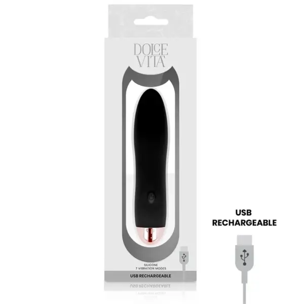 Dolce Vita - Vibrador recargable Four negro 7 velocidades - Imagen 3