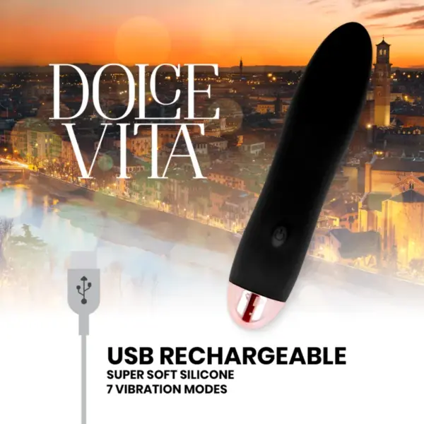 Dolce Vita - Vibrador recargable Four negro 7 velocidades - Imagen 4