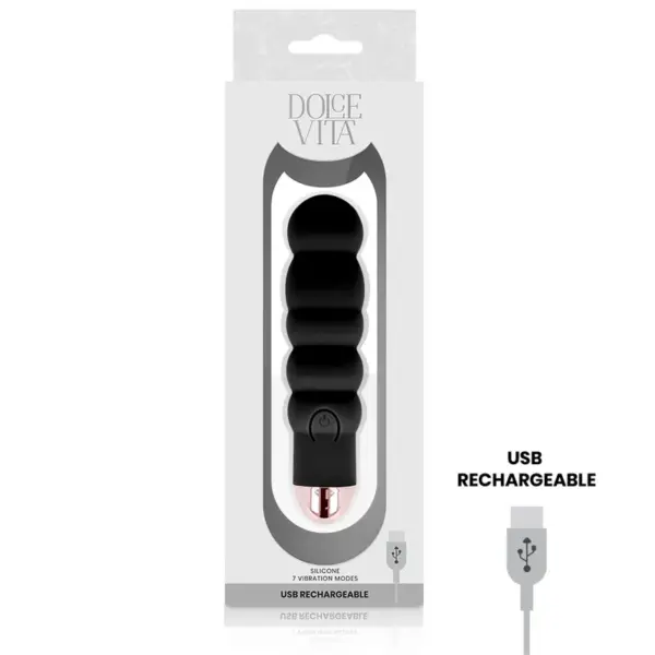 Dolce Vita - Vibrador recargable Six negro 7 velocidades - Imagen 3