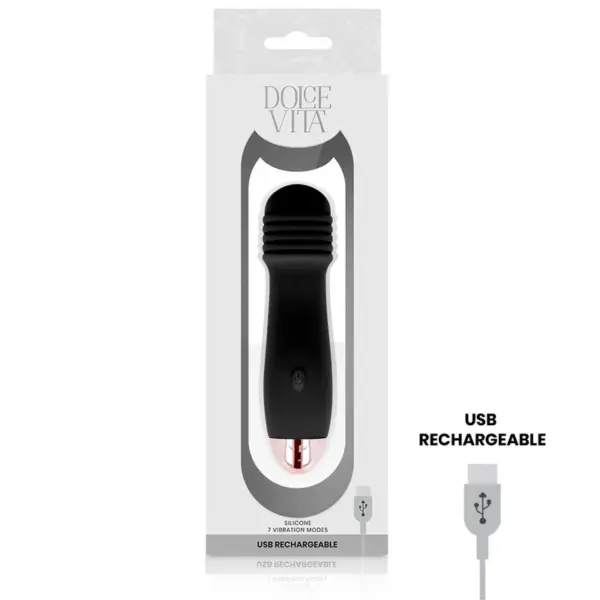 Dolce Vita - Vibrador Recargable Tres Negro 7 Velocidades - Imagen 3