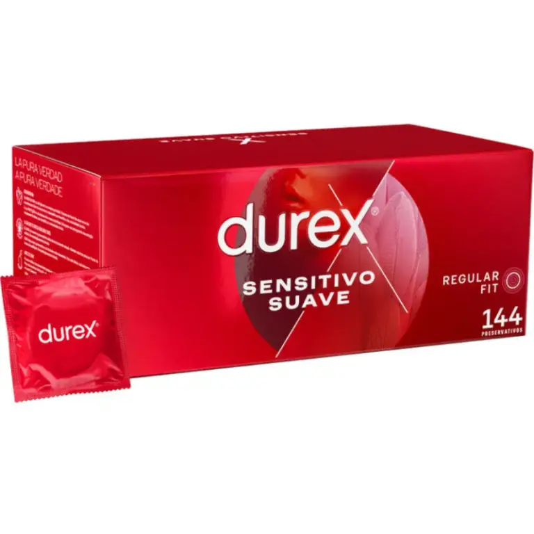 DUREX - Sensitivo Suave 144 Unidades: Preservativos Finos y Seguros