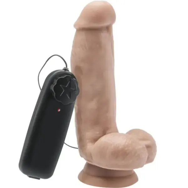 Get Real - Dildo Vibrador Natural de 12 cm con Testículos