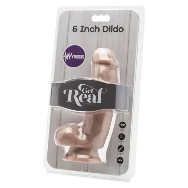 Get Real - Dildo Vibrador Natural de 12 cm con Testículos - Imagen 2