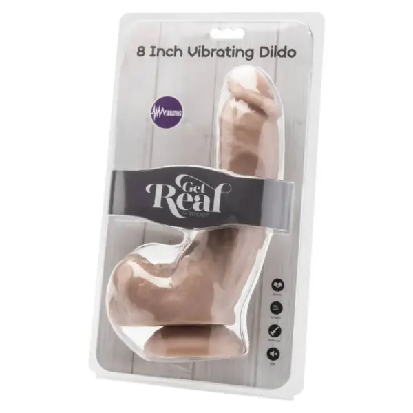 Get Real - Dildo 20,5 cm con testículos vibrador natural - Imagen 2