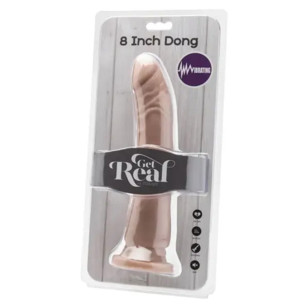 GET REAL - Dong 20,5 cm Vibrating Natural para Placer Realista - Imagen 2