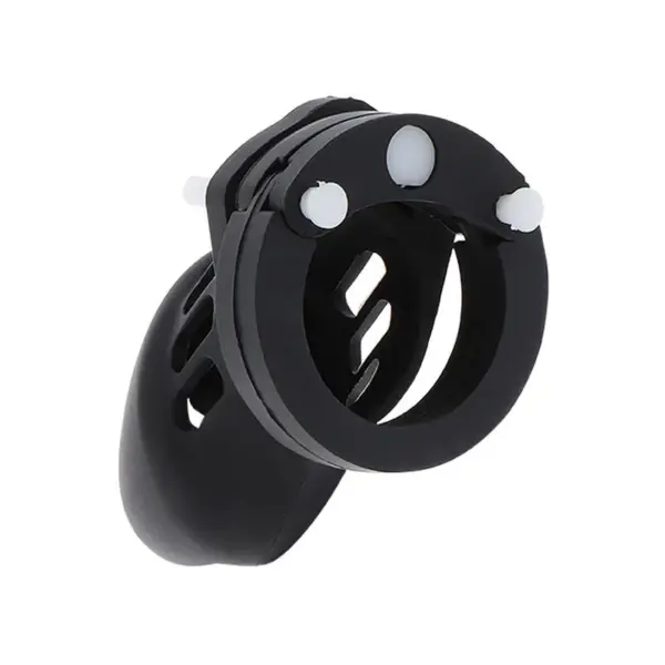 HIDDEN DESIRE - Jaula de castidad de silicona talla S negra para control y placer máximo - Imagen 2