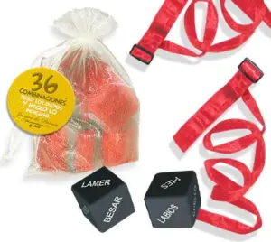INEDIT - Kit Bolsa Organza Ataduras Rojo para BDSM y Bondage