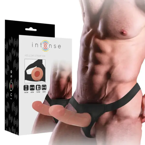 INTENSE - Arnés Hueco con Dildo 16 x 3 cm para Placer Sin Límites