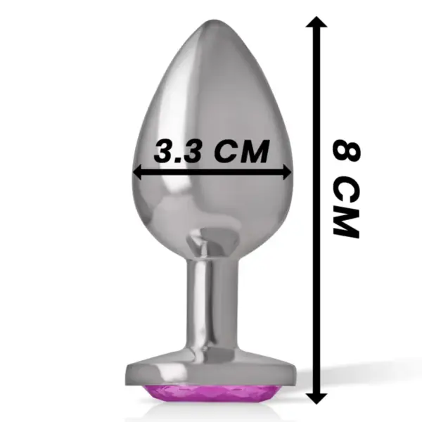INTENSE - Plug anal metal aluminio con cristal rosa talla M - Imagen 4