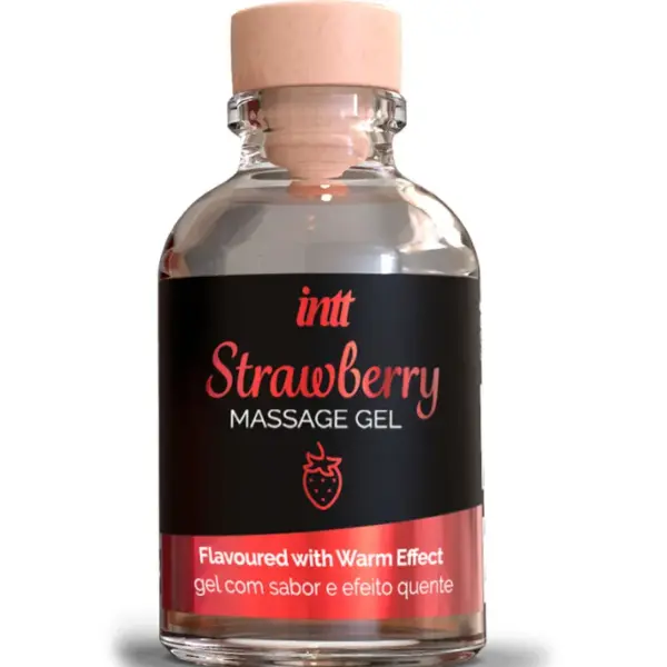 INTT - Gel de Masaje Sabor a Fresa con Efecto Calor para Sexo Oral