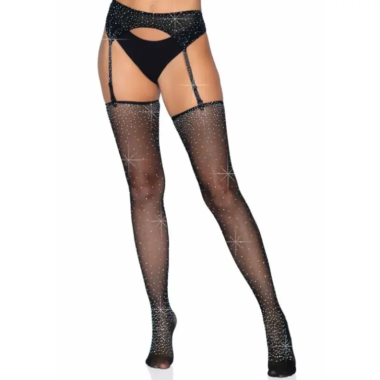 LEG AVENUE - Medias brillantes con liguero talla única para seducir