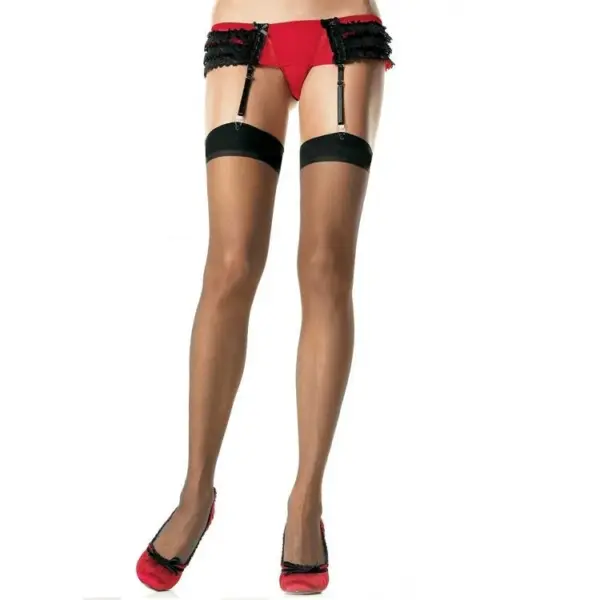 LEG AVENUE - Medias Negras Sexy con Costuras Traseras