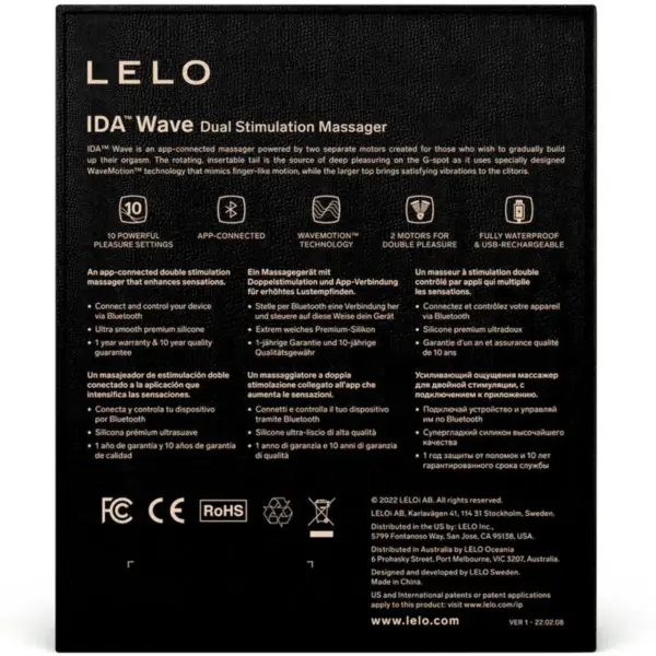 LELO - IDA WAVE Masajeador para Parejas Negro - Imagen 5