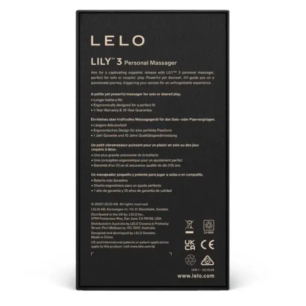 LELO - LILY 3 Masajeador Personal - Lila para Placer Infinito - Imagen 4