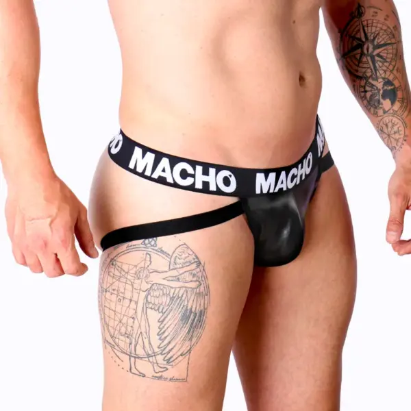 MACHO - Jock Cuero Negro XL para un Look Seductor - Imagen 2