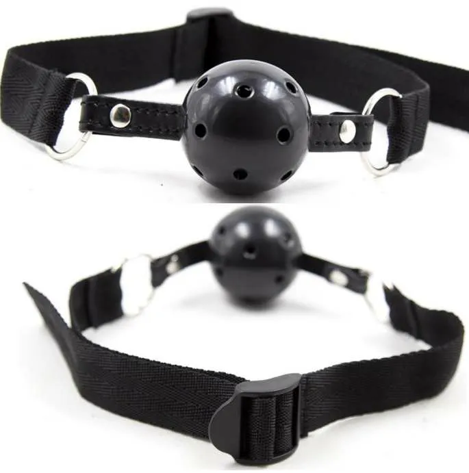 OHMAMA FETISH - Mordaza bola transpirable tela negra para BDSM