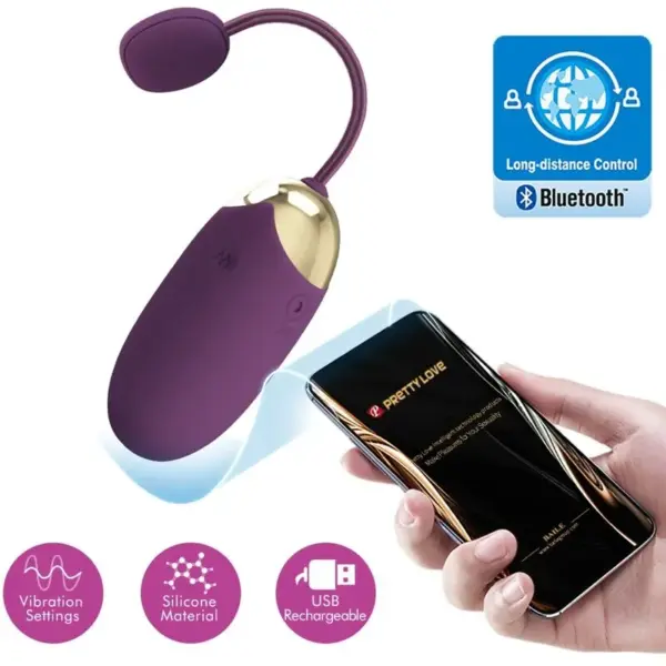 Pretty Love - Huevo vibrador control remoto Abner en color lila - Imagen 6