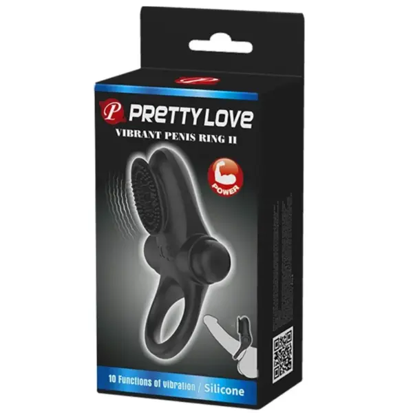 Pretty Love - Anillo vibrador II para pene negro - Imagen 9