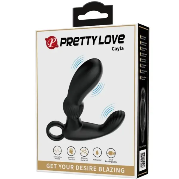 Pretty Love - Masajeador Vibrador Anal Negro Cayla - Imagen 9