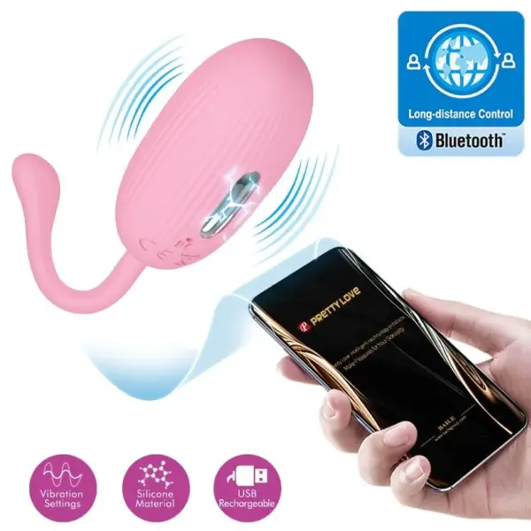 Pretty Love - Huevo vibrador recargable rosa - Imagen 6