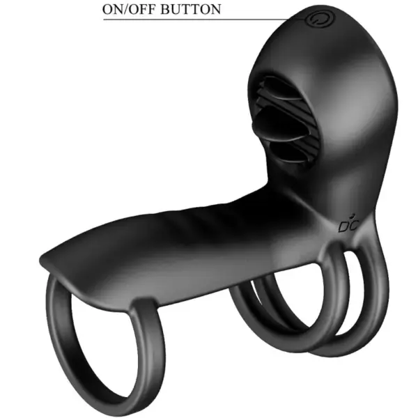 Pretty Love - Cabestrillo vibrador con lengua recargable de silicona - Imagen 5