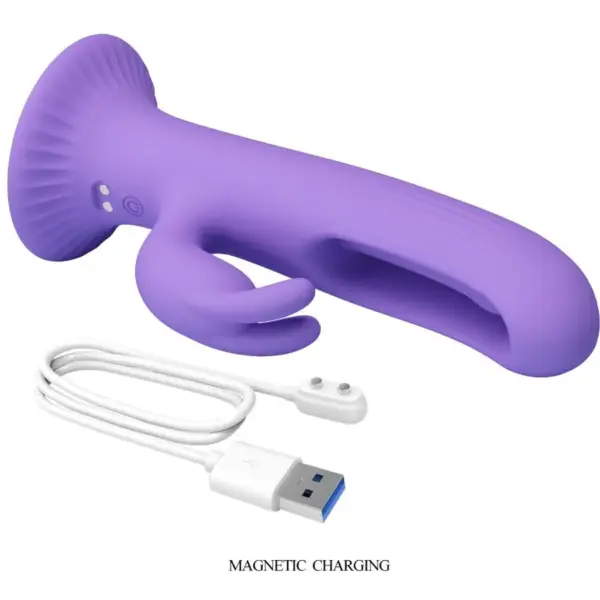 Pretty Love - Vibrador rabbit con licking morado - Imagen 8
