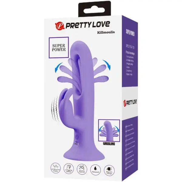 Pretty Love - Vibrador rabbit con licking morado - Imagen 9